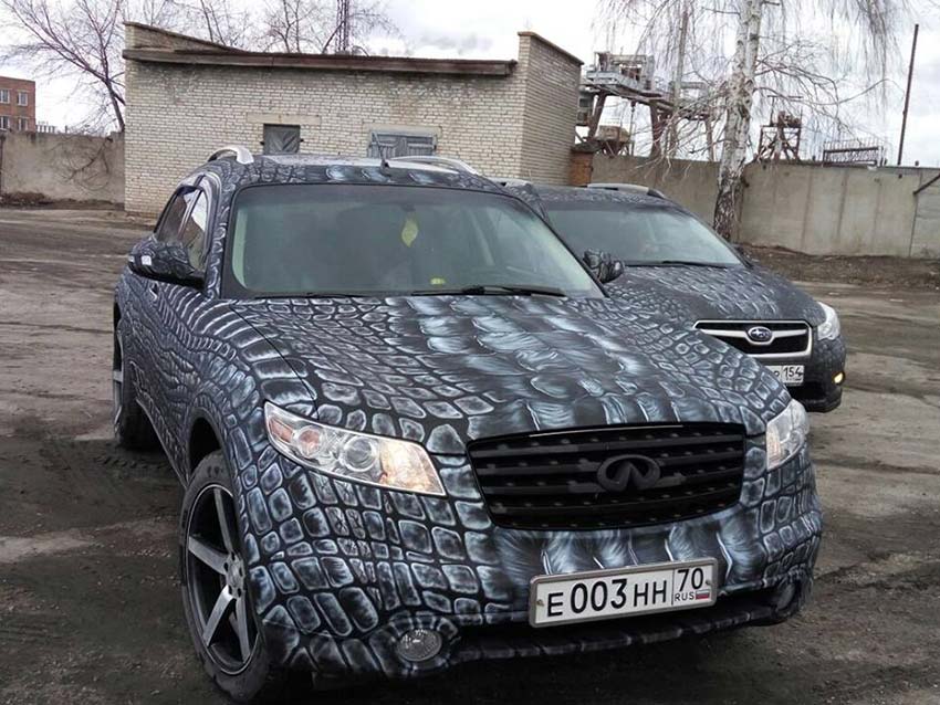 Аэрография поверх защитного покрытия Line-X