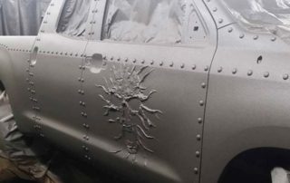 Защита полноприводного пикапа Toyota Tundra, художественная лепка, аэрография, покрытие Line-X 
