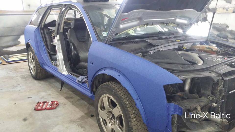 Защита автомобиля Audi A6 Allroad Quattro полимерным покрытием Line-X