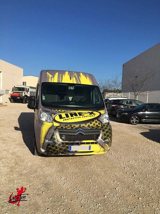 Защита кузова автомобиля полимерным покрытием Line-X, рекламная и художественная аэрография