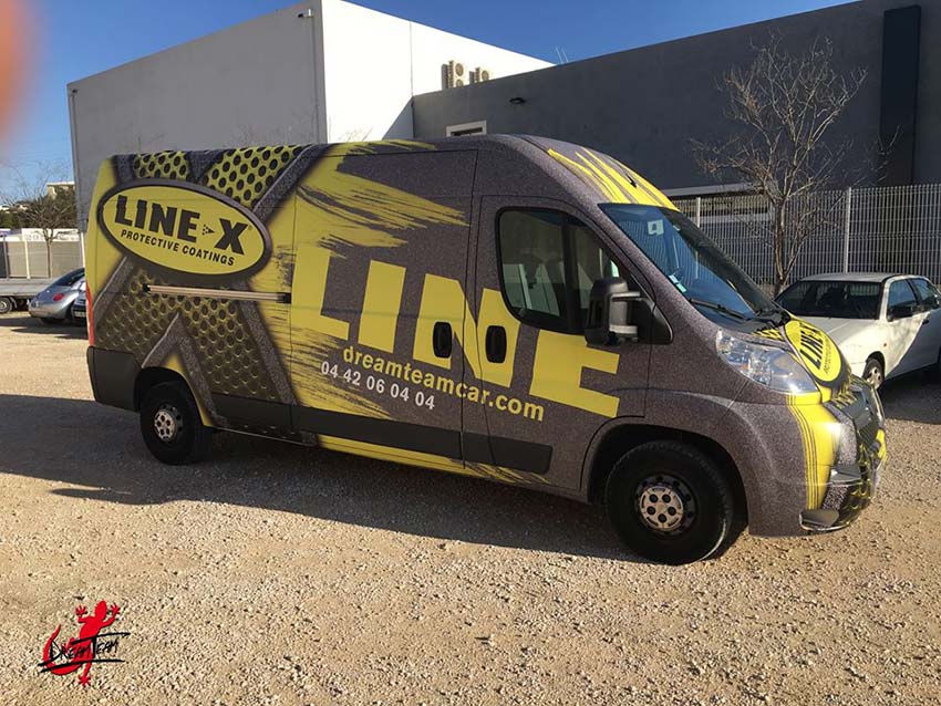 Защита кузова автомобиля полимерным покрытием Line-X, рекламная и художественная аэрография