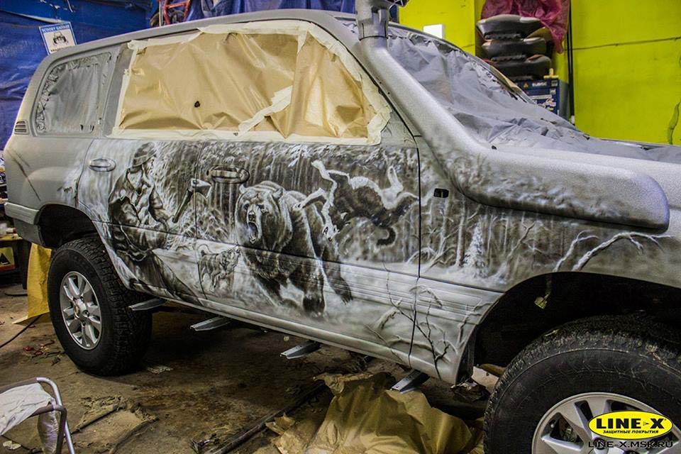 Тюниг автомобиля, защитка кузова - Line-X, аэрография