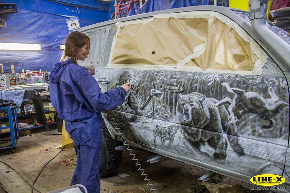 Тюниг автомобиля, защитка кузова - Line-X, аэрография
