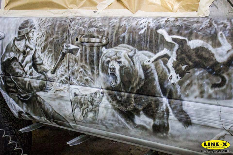 Тюниг автомобиля, защитка кузова - Line-X, аэрография