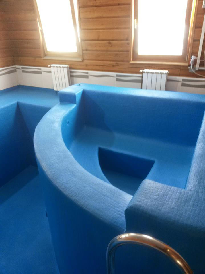 Защита бассейнов, саун и ванных кабинок полимерным покрытием Line-X