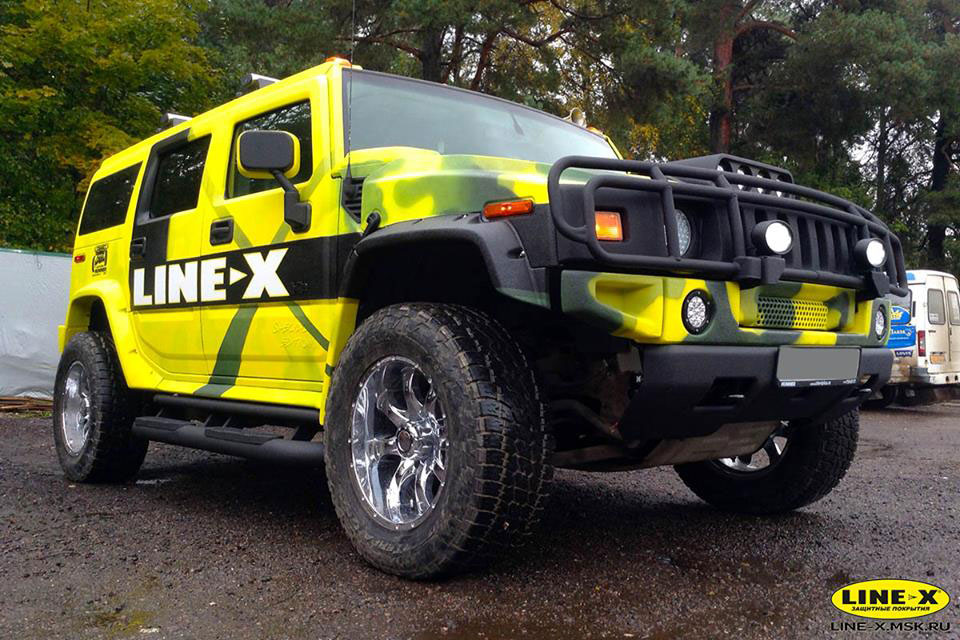 Защита, тюнинг внедорожника Hummer полимерным покрытием Line-X