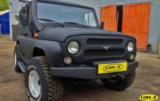 Защита кузова внедорожников полимерным покрытием Line-X