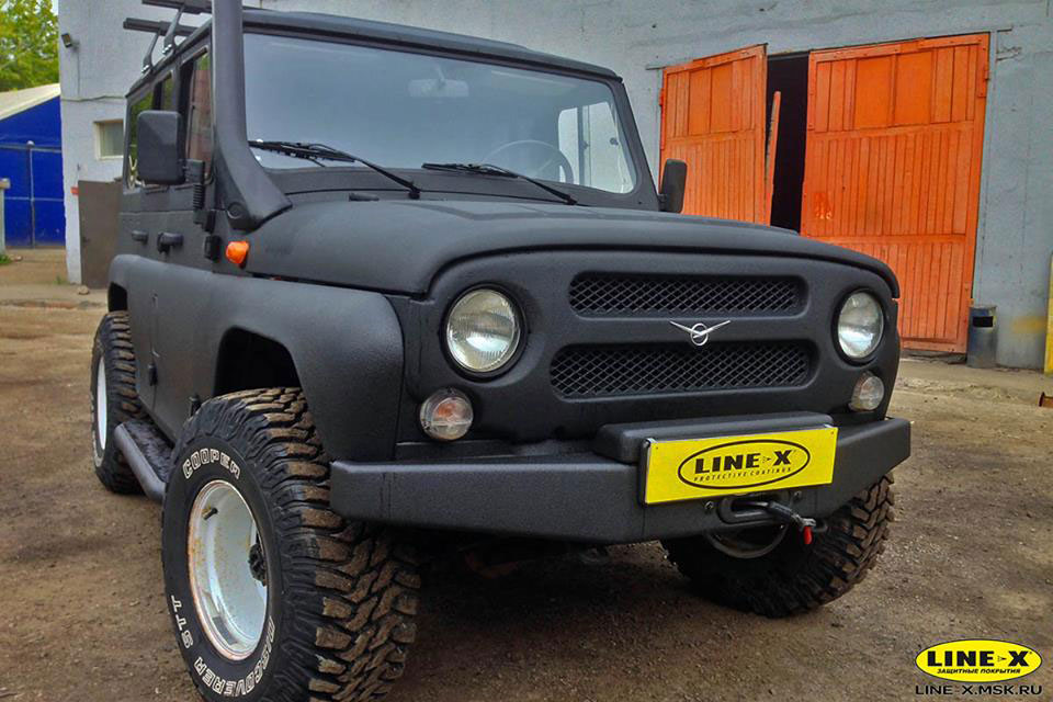 Защита кузова внедорожников полимерным покрытием Line-X