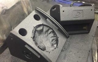 Защита корпуса аудиоколонок и мониторов полимерным покрытием Line-X