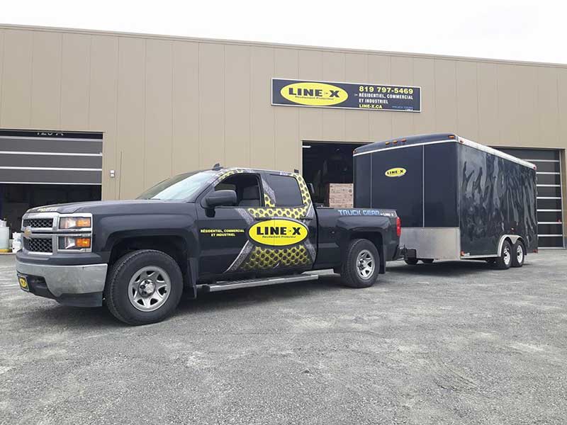 Передвижная станция нанесения защитного полимерного покрытия Line-X.