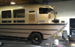 Гидроизоляция салона машины амфибии защитным полимерным покрытием Line-X