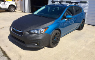 Защита носа, бампера и крышки капота, Subaru Impreza от сколов и царапин полимерным покрытием Line-X