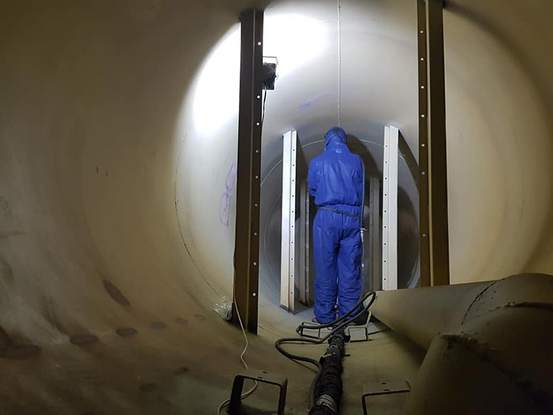 Защита цистерны для перевозки минеральных удобрений покрытием Line-X