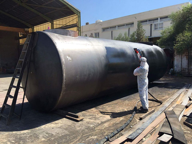защита топливных цистерн полимерным покрытием Line-X для сети автозаправочных станций Mesco