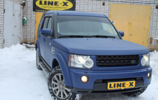 Защита внедорожника Land Rover Discovery полимерным покрытием Line-X от царапин и коррозии
