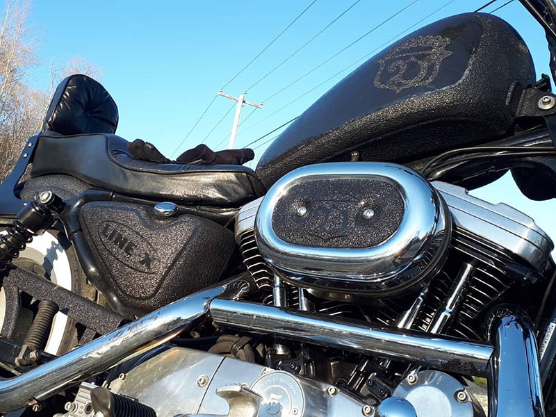 Чоппер в Line-X – защита мотоцикла полимерным покрытием от механических повреждений и коррозии