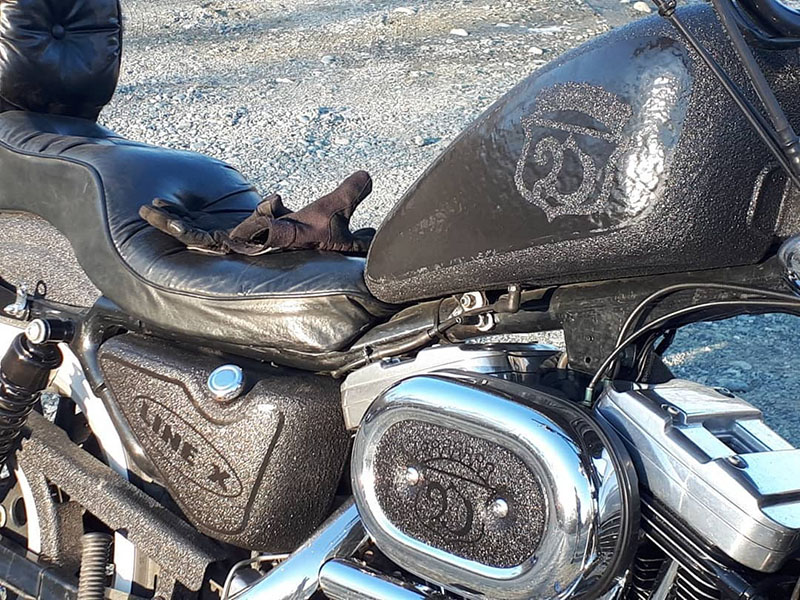 Чоппер в Line-X – защита мотоцикла полимерным покрытием от механических повреждений и коррозии