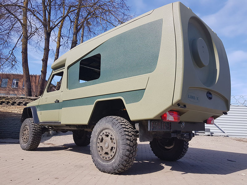 Реставрация внедорожника с будкой при помощи защитного покрытия Line-X