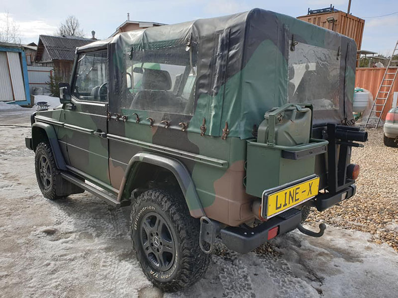 Полная защита кузова гелендвагена от механических повреждений и коррозии покрытием Line-X