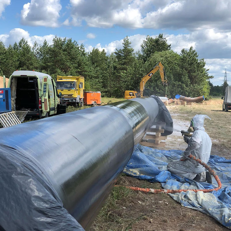 Защита газопровода покрытием Line-X