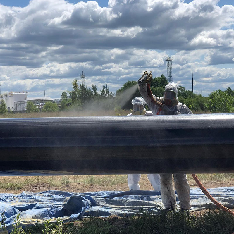 Защита газопровода покрытием Line-X