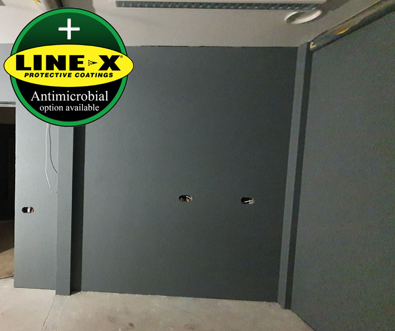 Защита стен помещений покрытием Line-X